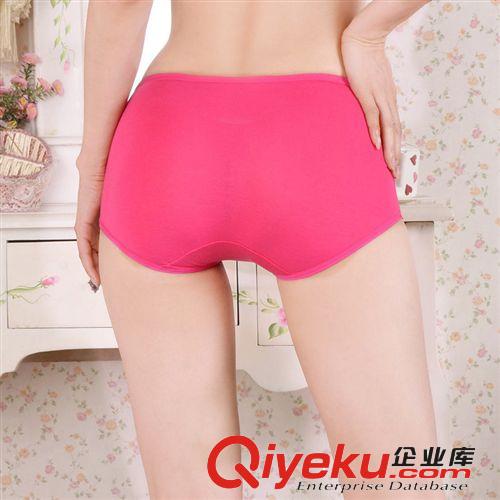 透氣kj 多利絲精品彩姿馨1338#女士高腰竹纖維印花大碼三角褲原始圖片2