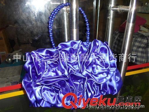 桑拿手提包桑拿技師化妝布包，桑拿串珠手拎包玫瑰花朵晚裝包批發(fā)原始圖片3