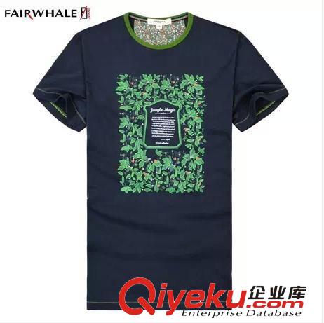 卡賓男裝2014夏裝新款純棉圓領(lǐng)字母印花男士韓版修身短袖T恤CT772