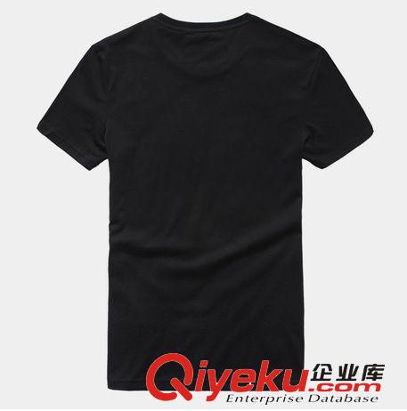 GXG男裝黑色字母印花圓領個性男士夏裝全棉修身圓領潮短袖T恤T599原始圖片2