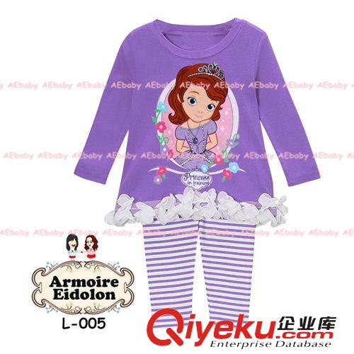 現貨aebaby外貿迪士尼frozen米妮童套裝女童嬰兒家居服歐美睡衣