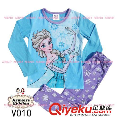 现货AE童装外贸家居服冰雪disney空调服frozen公主童套装睡衣