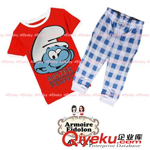 2014tj春夏外貿(mào)aebaby兒童家居服純棉馬里奧童套裝韓國短袖睡衣原始圖片2