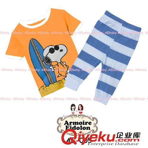 2014tj春夏外貿(mào)aebaby兒童家居服純棉維尼熊童套裝跳跳虎睡衣