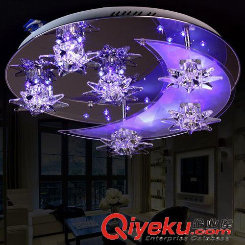 彩光led現代簡約長方形吸頂燈客廳水晶燈浪漫溫馨燈具燈飾 配遙控