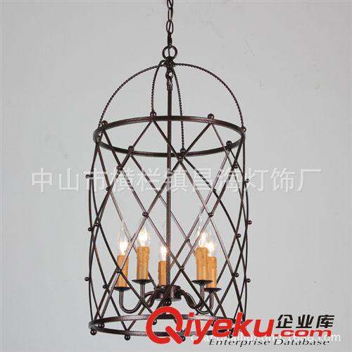 歐式吊燈客廳燈飾餐廳吊燈鐵藝臥室燈復(fù)古美式鳥籠藝術(shù)燈廠家直銷原始圖片3