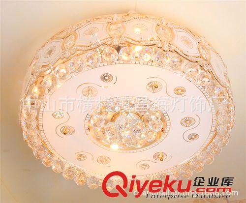 中山燈具廠家直銷 后現(xiàn)代高光LED客廳吸頂黃色圓形水晶燈S金色原始圖片2
