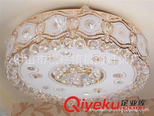 中山燈具廠家直銷 后現(xiàn)代高光LED客廳吸頂黃色圓形水晶燈S金色原始圖片3