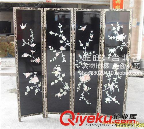 仿古家具 田園家具 中式漆器手繪彩繪 四塊屏風隔斷n016