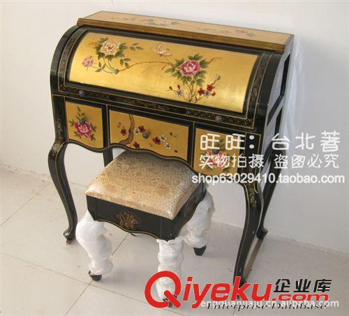 中式家具漆器 金箔 手繪彩繪 柜子 梳妝臺(tái)/桌c036