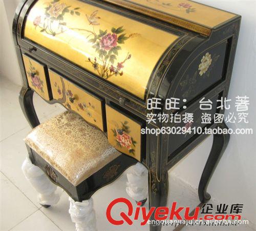 中式家具漆器 金箔 手繪彩繪 柜子 梳妝臺(tái)/桌c036