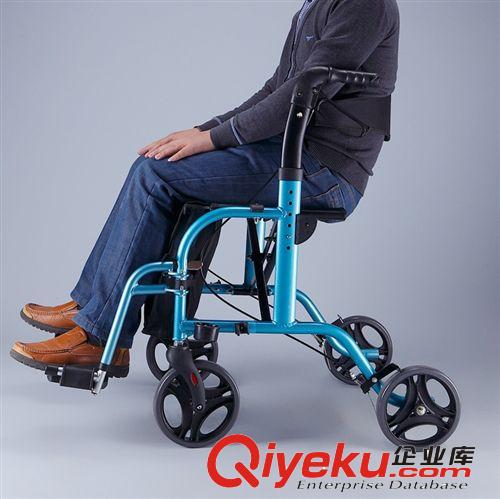 出口歐美航鈦鋁合金四輪車 老人輪椅 帶坐帶輪助行車 購物買菜車