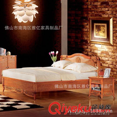 順德家具 廠家熱銷 手工制作藤床 臥室雙人床 中式風格 5001原始圖片3