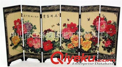 花開富貴屏風 漆器臺屏 辦公室臺屏 精美禮品 工藝禮品工藝畫臺屏