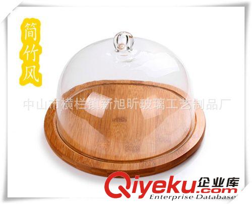 直徑300高400金屬底托玻璃蛋糕罩　歐式原始圖片2
