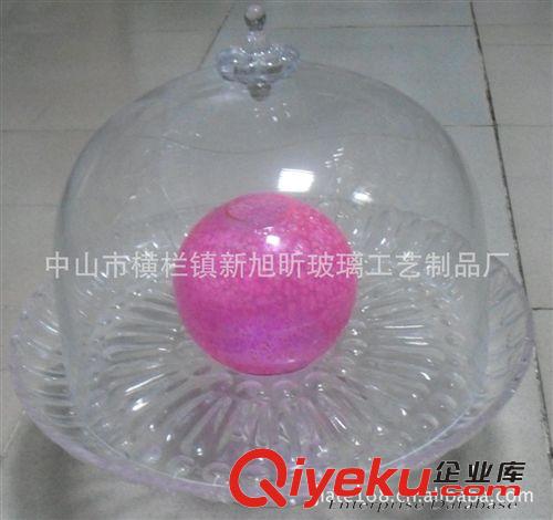 直徑300高400金屬底托玻璃蛋糕罩　歐式原始圖片3