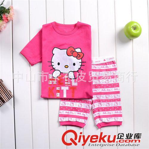 hellokitty貓可愛女童短袖套裝夏季新品/gap童裝家居服全棉現(xiàn)貨