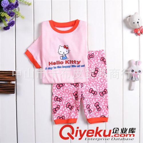 hello kitty小貓女童兒童睡衣全棉套裝 babygap家居服童套裝批發(fā)