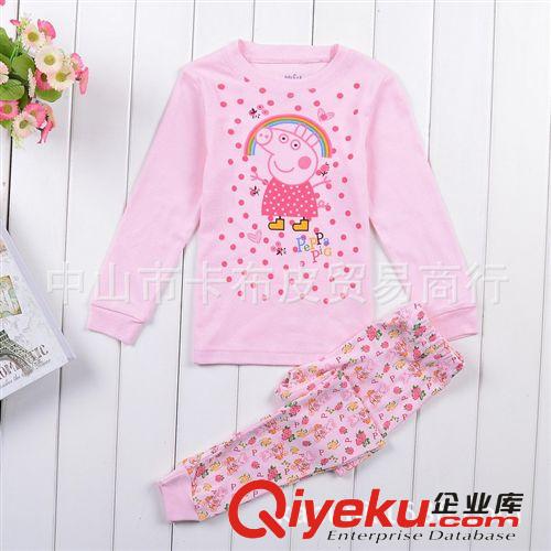 Peppa Pig 粉紅小豬女童長袖童套裝/GAP家居服外貿(mào)品牌童裝批發(fā)