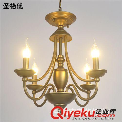 美式鄉(xiāng)村吊燈 客廳餐廳臥室燈具 外貿(mào)出口鐵藝復(fù)古燈飾原始圖片3