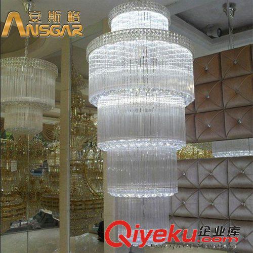 8811廠家直銷工程吊燈led水晶吊燈樓中樓吊燈酒店燈具玻璃棒燈具原始圖片3