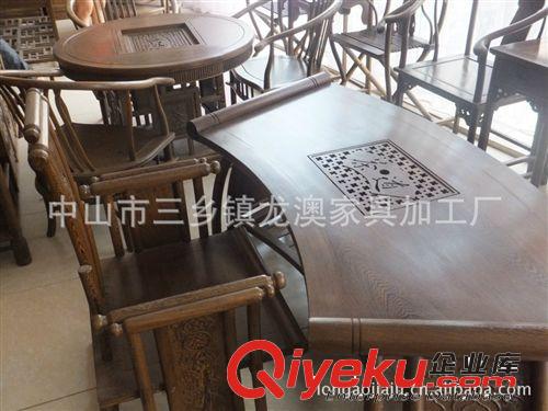 仿古家具，紅木家具，雞翅扇形茶臺原始圖片2