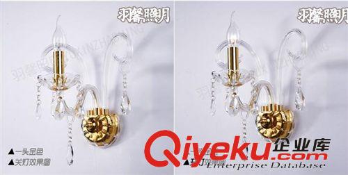 歐式水晶壁燈 臥室壁燈簡約床頭燈客廳雙頭燈具單頭雙頭3頭原始圖片2
