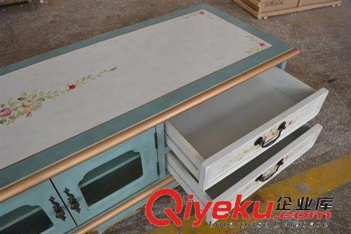 韻家 地中海彩繪電視柜 簡約視聽柜 地柜【現(xiàn)貨】1.5/1.8/2米