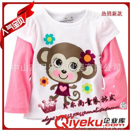 廠家直銷！外貿童裝2013夏季熱銷新款全棉卡通 貓咪圖案女童T恤