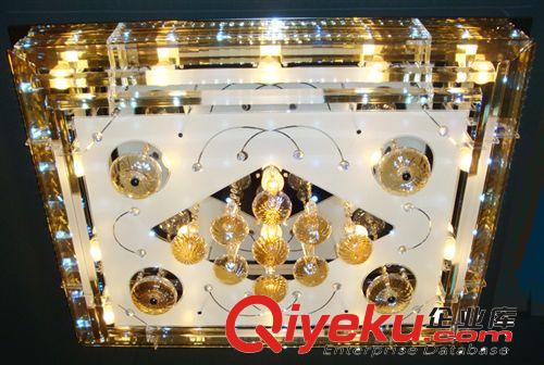 【精品推薦】高檔時尚長方形LED水晶吸頂燈 客廳臥室燈飾 具LC072原始圖片2