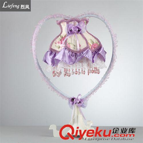 紅色花臺燈批發(fā)床頭燈書房臥室燈結(jié)婚溫馨浪漫布藝燈具燈飾LHT021