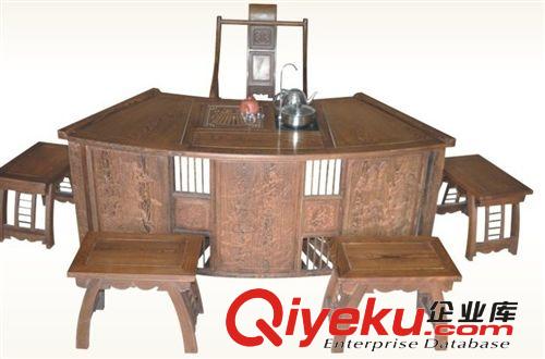 供應(yīng)多功能扇形茶臺 非洲進口雞翅木組合茶臺 gd茶具 送茶具原始圖片3