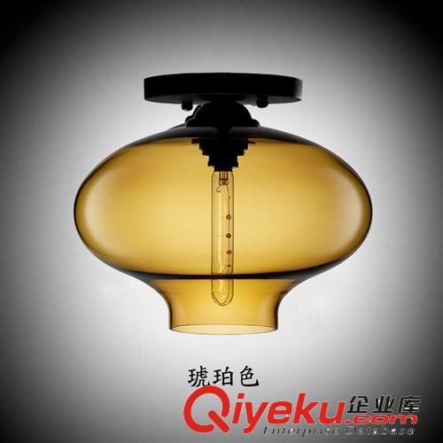 個(gè)性簡(jiǎn)約藝術(shù)玻璃吸頂燈 咖啡廳服裝店燈具 陽(yáng)臺(tái)走廊臥室客廳燈飾原始圖片2