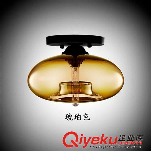 現(xiàn)代藝術(shù)時尚玻璃吸頂燈 創(chuàng)意吧臺過道陽臺燈燈飾燈具 小臥書房燈原始圖片2