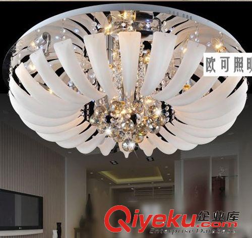供應水晶燈 金色圓形客廳吸頂燈客廳燈 LED餐廳燈 水晶吸頂燈