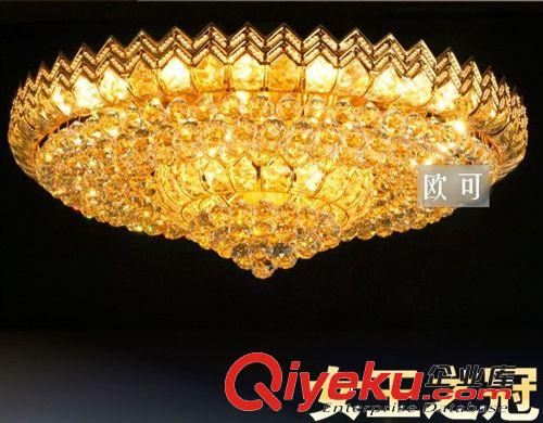 供應水晶燈 金色圓形客廳吸頂燈客廳燈 LED餐廳燈 水晶吸頂燈原始圖片2