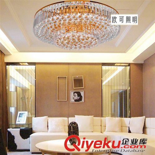 原廠批發傳統水晶燈具客廳餐廳臥室燈金色蛋糕吸頂燈飾酒店工程燈原始圖片2