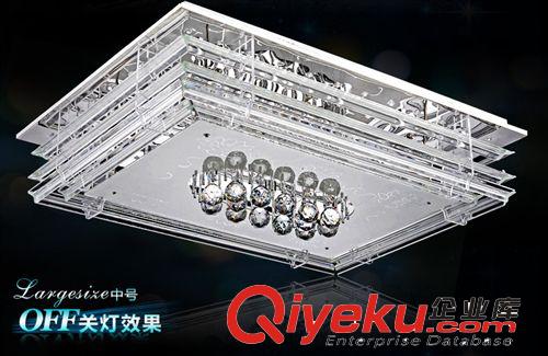 現代時尚長方形大廳客廳水晶燈吸頂燈LED水晶臥室燈餐廳燈飾