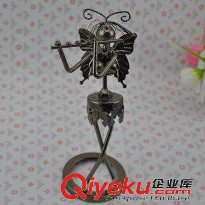 可愛(ài)金屬工藝品鐵藝造型擺件 樂(lè)器組合桌面辦公裝飾名片架原始圖片2