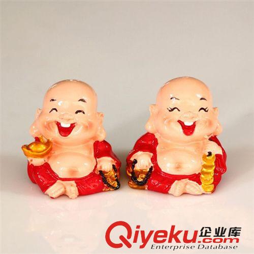 Q版公仔小飾品手工彩繪送禮佳品招財(cái)鎮(zhèn)宅元寶銅錢笑佛小擺件原始圖片3