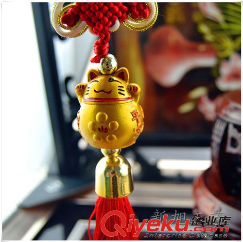 熱銷 汽車掛件 車飾品 鍍金招財貓內(nèi)掛飾 香水掛件 廠家批發(fā)原始圖片3