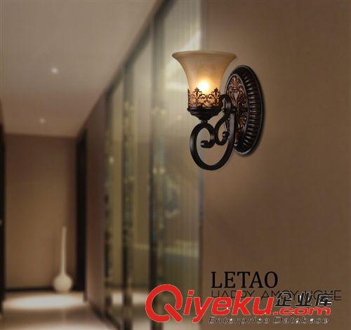 歐式復(fù)古簡約壁燈 臥室床頭燈鏡前燈 浴室單頭壁燈 墻壁燈飾批發(fā)原始圖片2