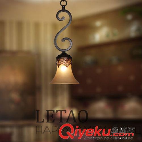 現(xiàn)貨批發(fā) 歐式美式鐵藝吊燈 餐廳吧臺單個吊燈 溫馨浪漫燈光 tj
