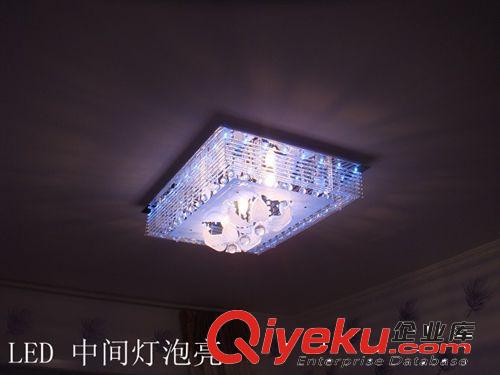 現(xiàn)代簡(jiǎn)約led水晶燈帶光源遙控客廳吸頂燈長(zhǎng)方形客廳燈臥室燈8808原始圖片3