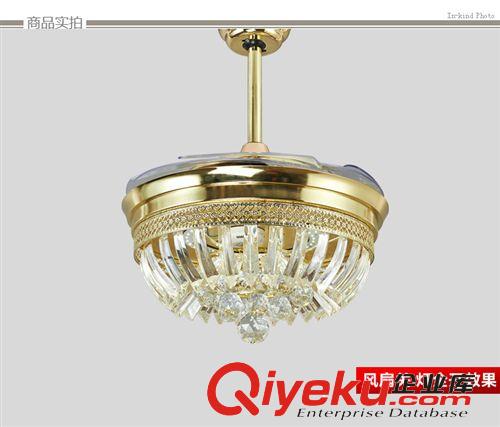 帶遙控器 仿金隱形扇 簡(jiǎn)約現(xiàn)代吊扇燈吸頂式風(fēng)扇吊燈飾LED電扇燈原始圖片2