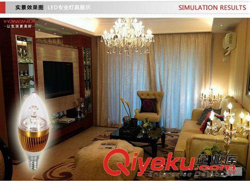 超高亮5WLED蠟燭燈水晶燈3W LED節(jié)能燈燈泡E14尖泡拉尾原始圖片2