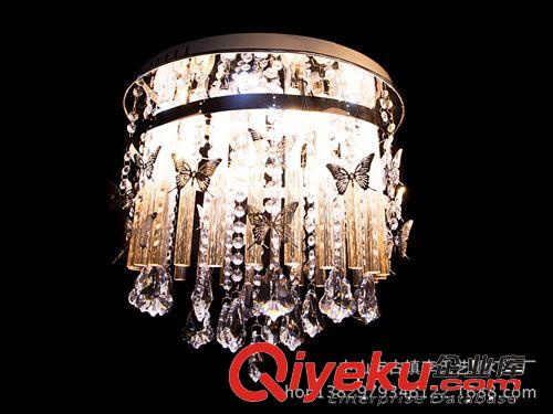 春季熱銷  蝴蝶水晶燈 LED圓形時尚吊燈 客廳餐廳燈飾LED燈具