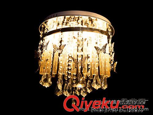 春季熱銷  蝴蝶水晶燈 LED圓形時尚吊燈 客廳餐廳燈飾LED燈具