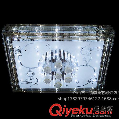 大廳燈飾 現(xiàn)代帶遙控LED客廳吸頂燈 印花水晶燈 飯廳燈飾LED燈具