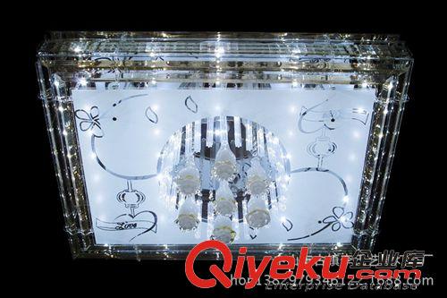 大廳燈飾 現(xiàn)代帶遙控LED客廳吸頂燈 印花水晶燈 飯廳燈飾LED燈具原始圖片2
